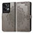 Leather Case Stands Fashionable Pattern Flip Cover Holder for Oppo Reno8 Pro 5G Gray