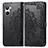 Leather Case Stands Fashionable Pattern Flip Cover Holder for Realme 10 Pro 5G Black