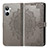 Leather Case Stands Fashionable Pattern Flip Cover Holder for Realme 10 Pro 5G Gray