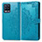 Leather Case Stands Fashionable Pattern Flip Cover Holder for Realme 8 4G Blue