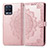 Leather Case Stands Fashionable Pattern Flip Cover Holder for Realme 8 4G Rose Gold