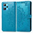 Leather Case Stands Fashionable Pattern Flip Cover Holder for Realme 9 4G Blue