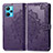 Leather Case Stands Fashionable Pattern Flip Cover Holder for Realme 9 5G Purple