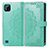 Leather Case Stands Fashionable Pattern Flip Cover Holder for Realme C11 (2021) Green