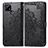 Leather Case Stands Fashionable Pattern Flip Cover Holder for Realme C21 Black