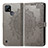 Leather Case Stands Fashionable Pattern Flip Cover Holder for Realme C21 Gray