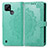 Leather Case Stands Fashionable Pattern Flip Cover Holder for Realme C21 Green