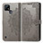 Leather Case Stands Fashionable Pattern Flip Cover Holder for Realme C25Y Gray