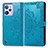 Leather Case Stands Fashionable Pattern Flip Cover Holder for Realme C31 Blue