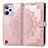 Leather Case Stands Fashionable Pattern Flip Cover Holder for Realme C31 Rose Gold