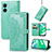 Leather Case Stands Fashionable Pattern Flip Cover Holder for Realme C33 (2023) Green