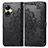 Leather Case Stands Fashionable Pattern Flip Cover Holder for Realme C55 Black