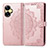 Leather Case Stands Fashionable Pattern Flip Cover Holder for Realme C55 Rose Gold