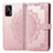 Leather Case Stands Fashionable Pattern Flip Cover Holder for Realme GT 5G Rose Gold