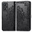 Leather Case Stands Fashionable Pattern Flip Cover Holder for Realme GT Neo 3T 5G Black