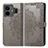 Leather Case Stands Fashionable Pattern Flip Cover Holder for Realme GT Neo6 5G Gray