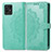 Leather Case Stands Fashionable Pattern Flip Cover Holder for Realme Narzo 50 4G Green