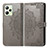 Leather Case Stands Fashionable Pattern Flip Cover Holder for Realme Narzo 50A Prime Gray