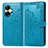 Leather Case Stands Fashionable Pattern Flip Cover Holder for Realme Narzo N55 Blue