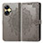 Leather Case Stands Fashionable Pattern Flip Cover Holder for Realme Narzo N55 Gray