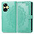 Leather Case Stands Fashionable Pattern Flip Cover Holder for Realme Narzo N55 Green