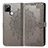 Leather Case Stands Fashionable Pattern Flip Cover Holder for Realme Q2i 5G Gray