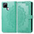 Leather Case Stands Fashionable Pattern Flip Cover Holder for Realme Q2i 5G Green