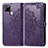 Leather Case Stands Fashionable Pattern Flip Cover Holder for Realme Q2i 5G Purple