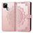 Leather Case Stands Fashionable Pattern Flip Cover Holder for Realme Q2i 5G Rose Gold