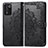 Leather Case Stands Fashionable Pattern Flip Cover Holder for Realme Q3s 5G Black