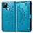 Leather Case Stands Fashionable Pattern Flip Cover Holder for Realme V3 5G Blue