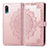 Leather Case Stands Fashionable Pattern Flip Cover Holder for Samsung Galaxy A02 Rose Gold