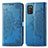 Leather Case Stands Fashionable Pattern Flip Cover Holder for Samsung Galaxy A03s Blue