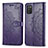 Leather Case Stands Fashionable Pattern Flip Cover Holder for Samsung Galaxy A03s Purple