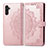 Leather Case Stands Fashionable Pattern Flip Cover Holder for Samsung Galaxy A04s Rose Gold