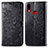 Leather Case Stands Fashionable Pattern Flip Cover Holder for Samsung Galaxy A10s Black