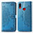 Leather Case Stands Fashionable Pattern Flip Cover Holder for Samsung Galaxy A10s Blue