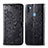 Leather Case Stands Fashionable Pattern Flip Cover Holder for Samsung Galaxy A11 Black