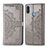 Leather Case Stands Fashionable Pattern Flip Cover Holder for Samsung Galaxy A11 Gray