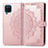 Leather Case Stands Fashionable Pattern Flip Cover Holder for Samsung Galaxy A12 Nacho Rose Gold