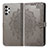 Leather Case Stands Fashionable Pattern Flip Cover Holder for Samsung Galaxy A13 4G Gray