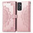 Leather Case Stands Fashionable Pattern Flip Cover Holder for Samsung Galaxy A15 4G Rose Gold