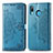 Leather Case Stands Fashionable Pattern Flip Cover Holder for Samsung Galaxy A20 Blue