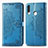 Leather Case Stands Fashionable Pattern Flip Cover Holder for Samsung Galaxy A20s Blue