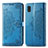 Leather Case Stands Fashionable Pattern Flip Cover Holder for Samsung Galaxy A21 SC-42A Blue