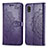 Leather Case Stands Fashionable Pattern Flip Cover Holder for Samsung Galaxy A21 SC-42A Purple
