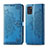 Leather Case Stands Fashionable Pattern Flip Cover Holder for Samsung Galaxy A31 Blue