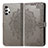 Leather Case Stands Fashionable Pattern Flip Cover Holder for Samsung Galaxy A32 5G Gray