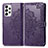 Leather Case Stands Fashionable Pattern Flip Cover Holder for Samsung Galaxy A33 5G Purple