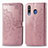 Leather Case Stands Fashionable Pattern Flip Cover Holder for Samsung Galaxy A40s Rose Gold